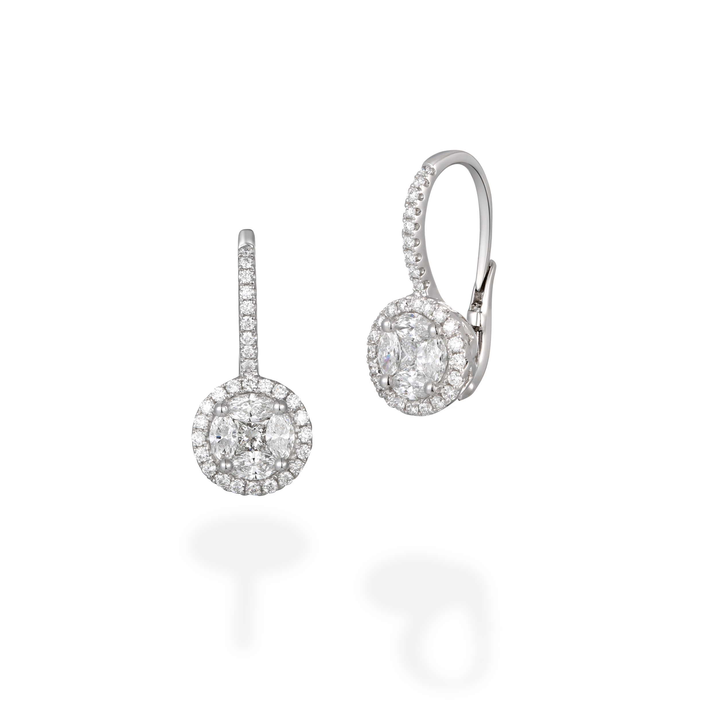 Illusion dangle diamond earrings